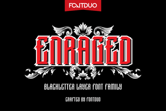 Enraged Typeface: Bold Blackletter for Branding